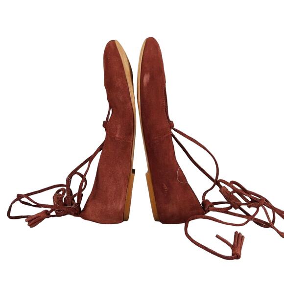 Madewell Shoes Womens 8.5 Flats Inga Leather Ballet Ankle Wrap Fashion Classic - Picture 9 of 13